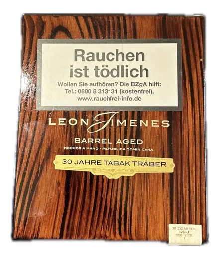 Buy Leon Jimenes Barrel Aged 30 years tobacco traeber cigars online at www.tabak-traeber.de | 100% tobacco ✓ fast shipping ✓ 3 % box discount ✓
