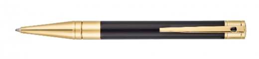 S.T. Dupont ballpoint pen black with yellow gold finish