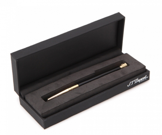 S.T. Dupont Kugelschreiber schwarz mit Gelbgoldfinish