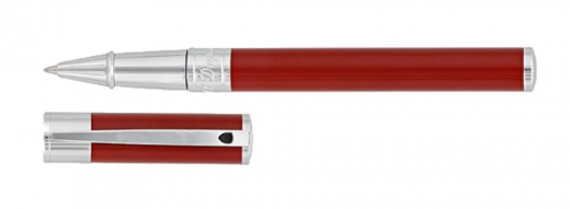 S.T. Dupont rollerball pen red with chrome finish