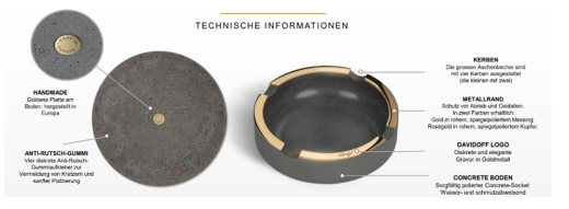 Davidoff Concrete Aschenbecher Marmor weiss klein