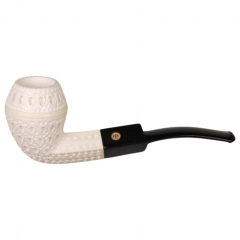 ALTINAY Meerschaum Pipe large white square engraved bulldog